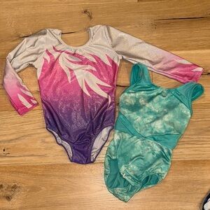 Sparkly Pink and Purple Leotard with Teal Leotard Set- size 6